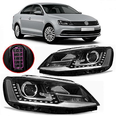 Farol jetta volkswagen de 2011 a 2018 elétrico com LED com projetor par