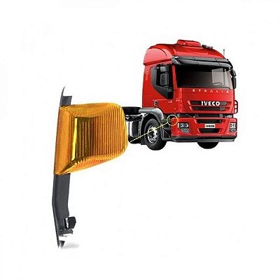 Lanterna para choque stralis iveco de 2003 a 2007 dianteira lado esquerdo âmbar
