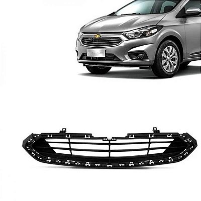 Grade do para choque onix e prisma chevrolet de 2017 a 2020 dianteira central preta sem motor
