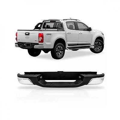 Para choque s10 chevrolet de 2012 a 2024 traseiro cromado completo sem furo para sensor