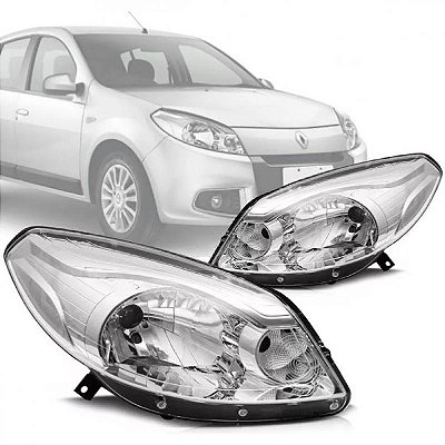 Farol sandero renault de 2012 a 2014 lado direito cromado