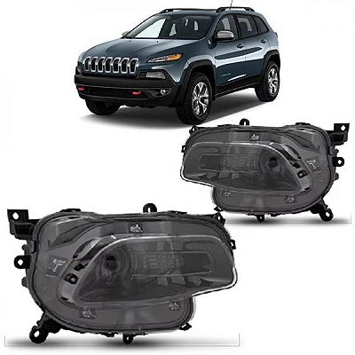 Farol cherokee jeep de 2016 a 2018 inferior lado direito preto manual HB3