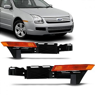 Lanterna de para choque fusion ford de 2005 a 2009 dianteira lado direito âmbar com suporte