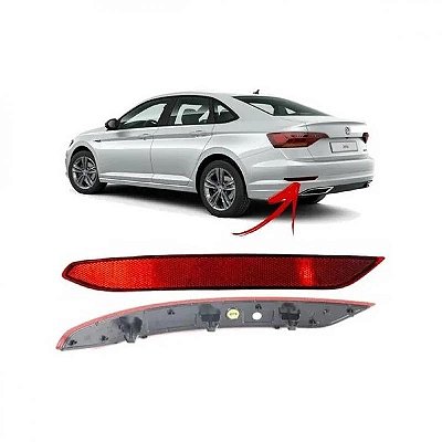 Lanterna de para choque jetta volkswagen de 2019 a 2022 traseira lado esquerdo sedã refletor