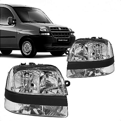 Farol doblo fiat de 2001 a 2008 lado esquerdo cromado com auxiliar