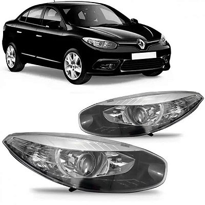 Farol fluence renault de 2014 a 2018 lado esquerdo fumê elétrico com motor com projetor