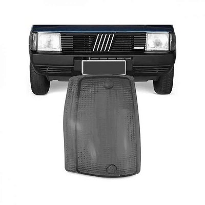 Lente de lanterna uno fiat de 1985 a 1990 lado direito dianteira fumê modelo cibie