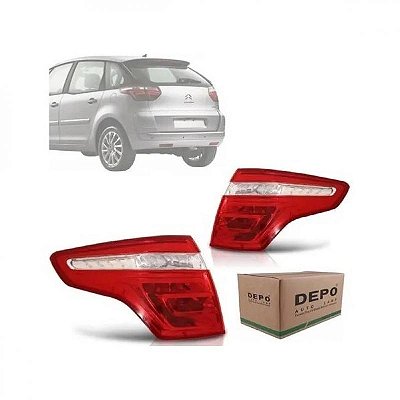 Lanterna c4 picasso citroën de 2008 a 2012 traseira lado direito bicolor