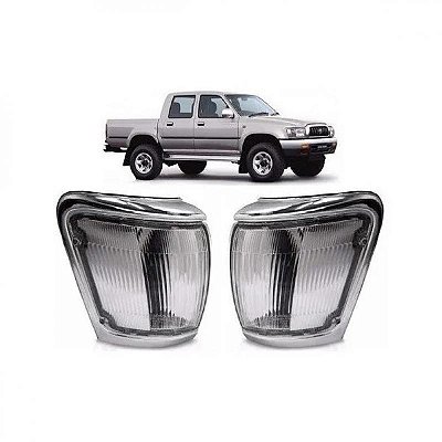 Lanterna hilux SW4 toyota de 1992 a 1996 e hilux SRV toyota de 2002 a 2004 dianteira lado esquerdo cristal e cromada