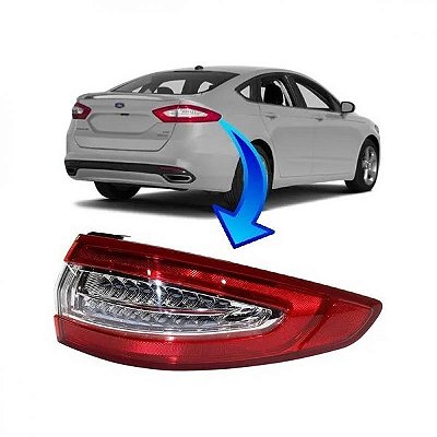 Lanterna fusion ford de 2013 a 2016 traseira lado direito de canto com LED