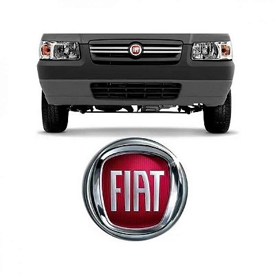 Emblema da grade do radiador uno fiat de 2007 a 2012 com borda vermelha fire