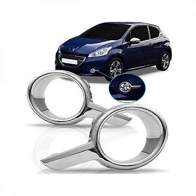 Aro de farol auxiliar 208 peugeot de 2012 a 2016 lado esquerdo cromado