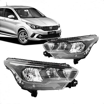 Farol argo e cronos fiat de 2017 a 2024 lado direito cromado manual sem LED sem soquete