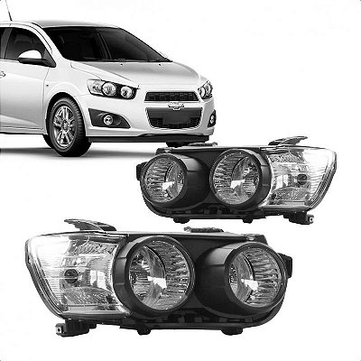 Farol sonic chevrolet de 2012 a 2014 lado direito com anel preto