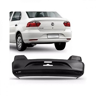 Para choque voyage volkswagen de 2013 a 2023 traseiro preto com furo para refletor