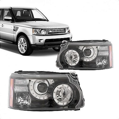 Farol range rover sport land rover de 2009 a 2013 lado esquerdo black piano com LED D3S