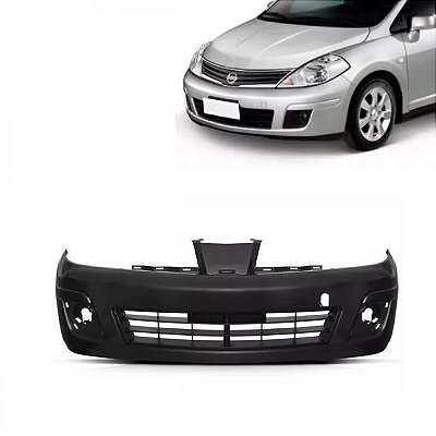 Para choque tiida nissan de 2007 a 2010 dianteiro com furo