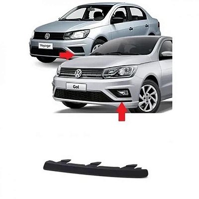 Moldura inferior lateral do para choque gol saveiro voyage volkswagen de 2018 a 2023 lado esquerdo dianteiro preto oitava geração sem pisca texturizado