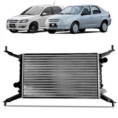 Radiador celta e prisma chevrolet de 2007 a 2015 1.0 e 1.4 sem ar condicionado câmbio manual
