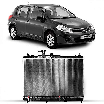 Radiador tiida e livina nissan de 2007 a 2013 com ou sem entrada de ar e câmbio automático