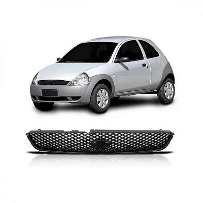 Grade de radiador ka ford de 2002 a 2007 preta tipo colmeia