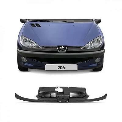 Grade do radiador 206 peugeot de 1998 a 2010 primer sem emblema com bigode