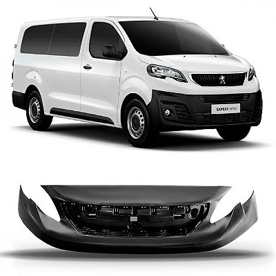 Para choque expert peugeot de 2018 a 2024 dianteiro superior preto liso