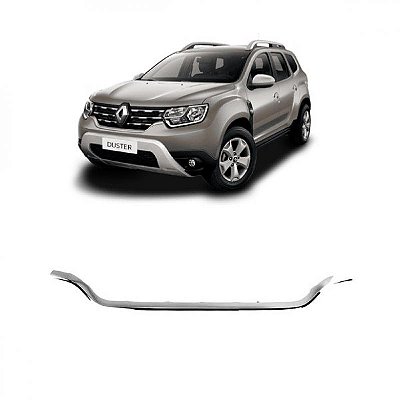 Moldura para choque da grade do radiador duster renault de 2021 a 2025 inferior cromada grande
