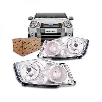 Farol ecosport ford de 2008 a 2012 lado esquerdo cromado manual