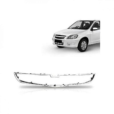 Moldura inferior para choque da grade do radiador celta e prisma chevrolet de 2012 a 2015 posição inferior cromada