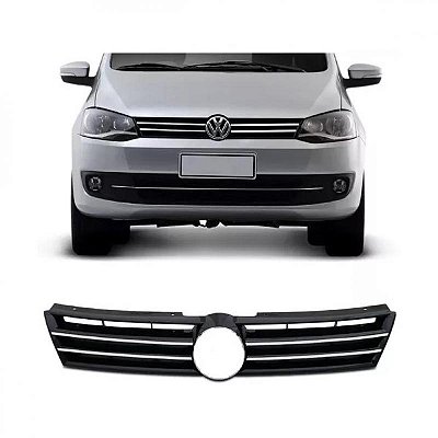 Grade do radiador fox volkswagen de 2010 a 2014 preta com friso cromado