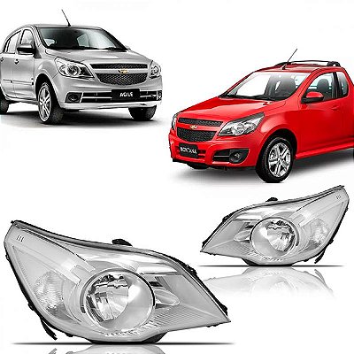 Farol agile chevrolet de 2009 a 2014 e montana chevrolet de 2011 a 2021 lado esquerdo cromado manual