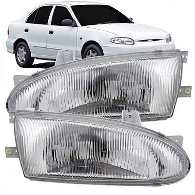 Farol accent hyundai de 1995 a 1997 lado esquerdo quatro portas