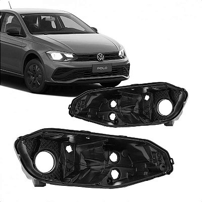Carcaça de farol polo volkswagen de 2023 a 2025 lado esquerdo track