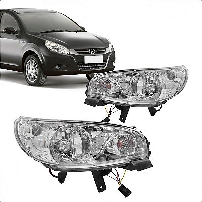 Farol j3 jac de 2010 a 2013 lado direito cromado manual