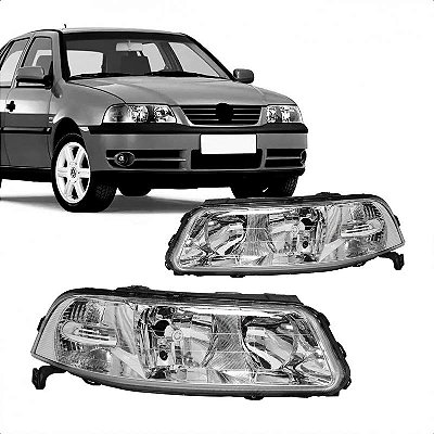 Farol gol volkswagen de 1999 a 2005 lado esquerdo cromado foco duplo