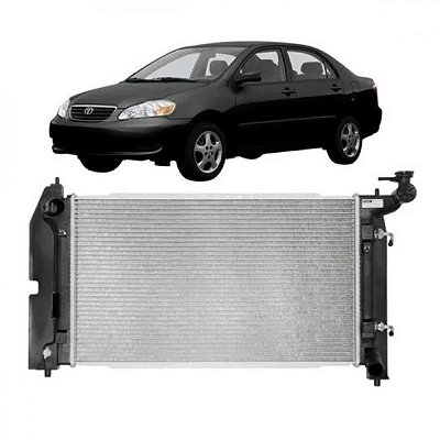 Radiador corolla fielder toyota de 2003 a 2008 para câmbio manual