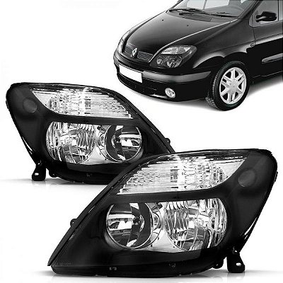 Farol scenic renault de 2001 a 2011 lado esquerdo máscara negra
