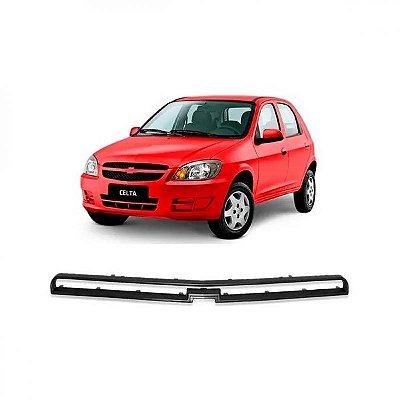 Moldura inferior para choque da grade do radiador celta e prisma chevrolet de 2012 a 2015 superior preta