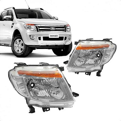 Farol ranger ford de 2013 a 2016 lado esquerdo cromado manual