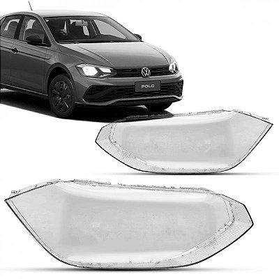 Lente de farol polo volkswagen de 2023 a 2025 lado direito track