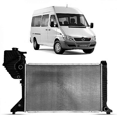Radiador sprinter mercedes benz de 1995 a 2011 311 e 313 com reservatório manual