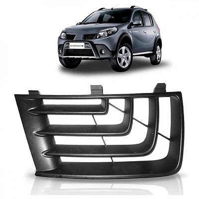Grade do radiador sandero renault de 2008 a 2011 lado esquerdo preto stepway