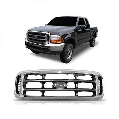 Grade do radiador f250 ford de 1999 a 2005 cromado e cinza