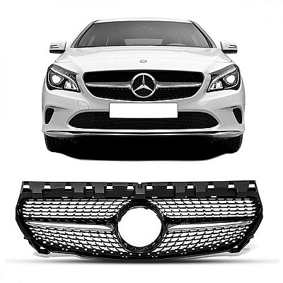 Grade do radiador cla 200 mercedes benz de 2016 a 2019 com moldura preta e friso cromado