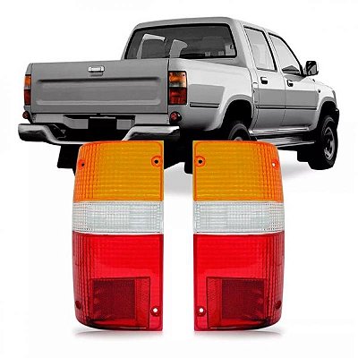 Lente hilux toyota de 1992 a 2001 traseira lado esquerdo tricolor quatro por quatro e quatro por dois