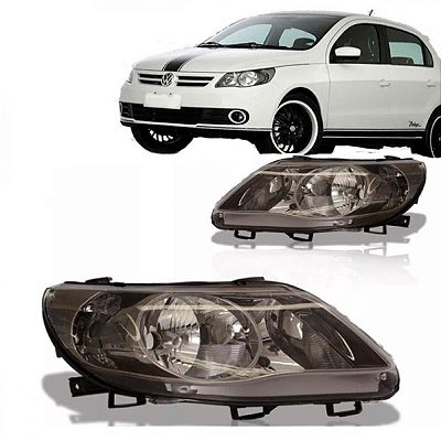 Farol gol volkswagen de 2009 a 2012 lado direito fumê claro foco duplo geração 5