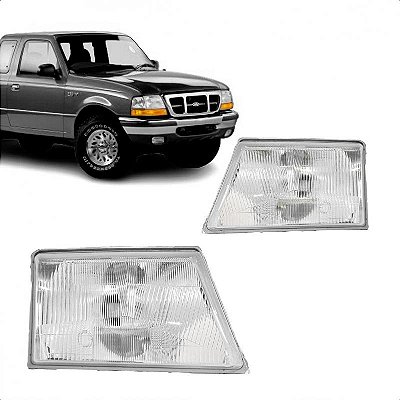 Farol ranger ford de 1998 a 2004 lado esquerdo de policarbonato com furo para luz