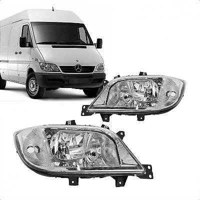 Farol sprinter mercedes benz de 2003 a 2011 lado esquerdo manual com auxiliar
