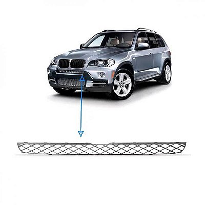 Grade do para choque x5 bmw de 2007 a 2013 dianteira central cinza suporte